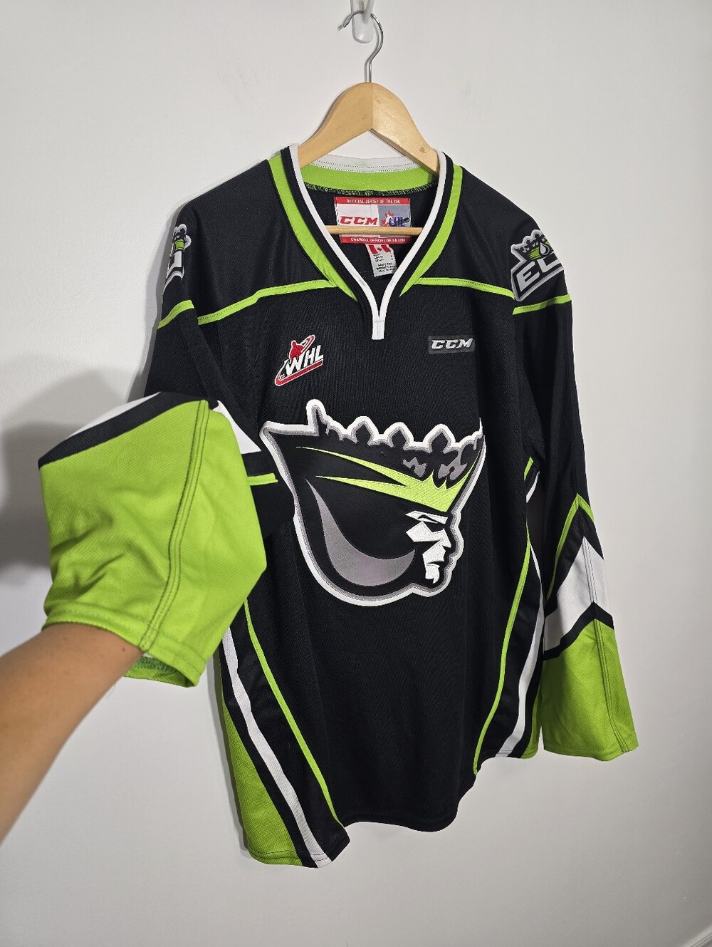 Rare CCM Edmonton Oil Kings Hockey Jersey Vintage 2000s Black WHL Hockey Mens L
